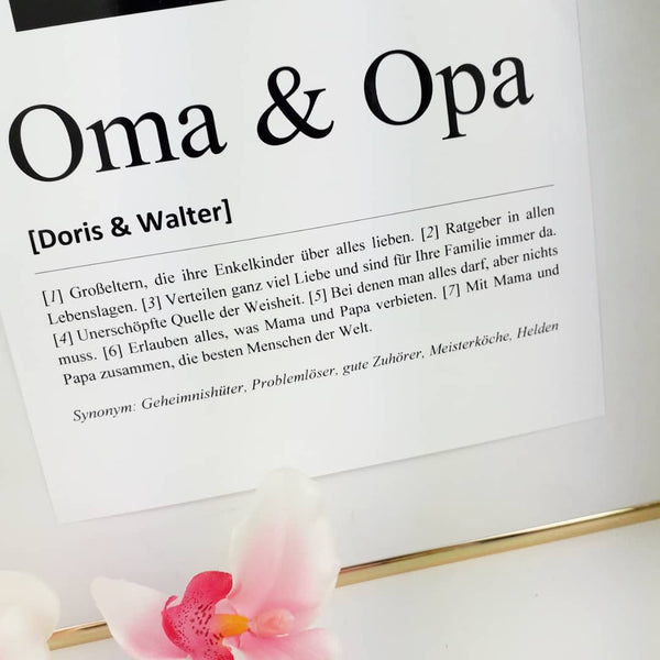 Definition Oma & Opa mit Fotodruck