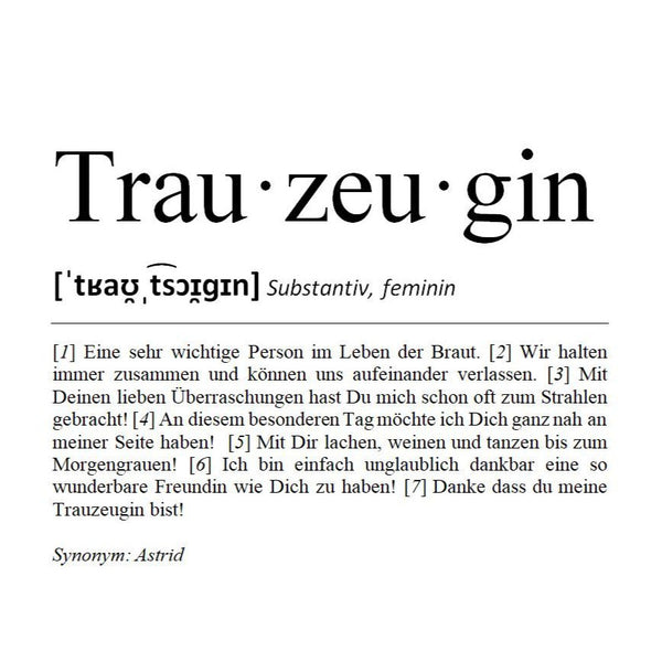 Definition Trauzeuge/in